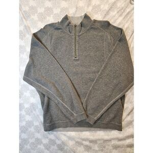 Tommy Bahama Pullover 1/4 Zip Sweatshirt Gray Cotton Blend XL